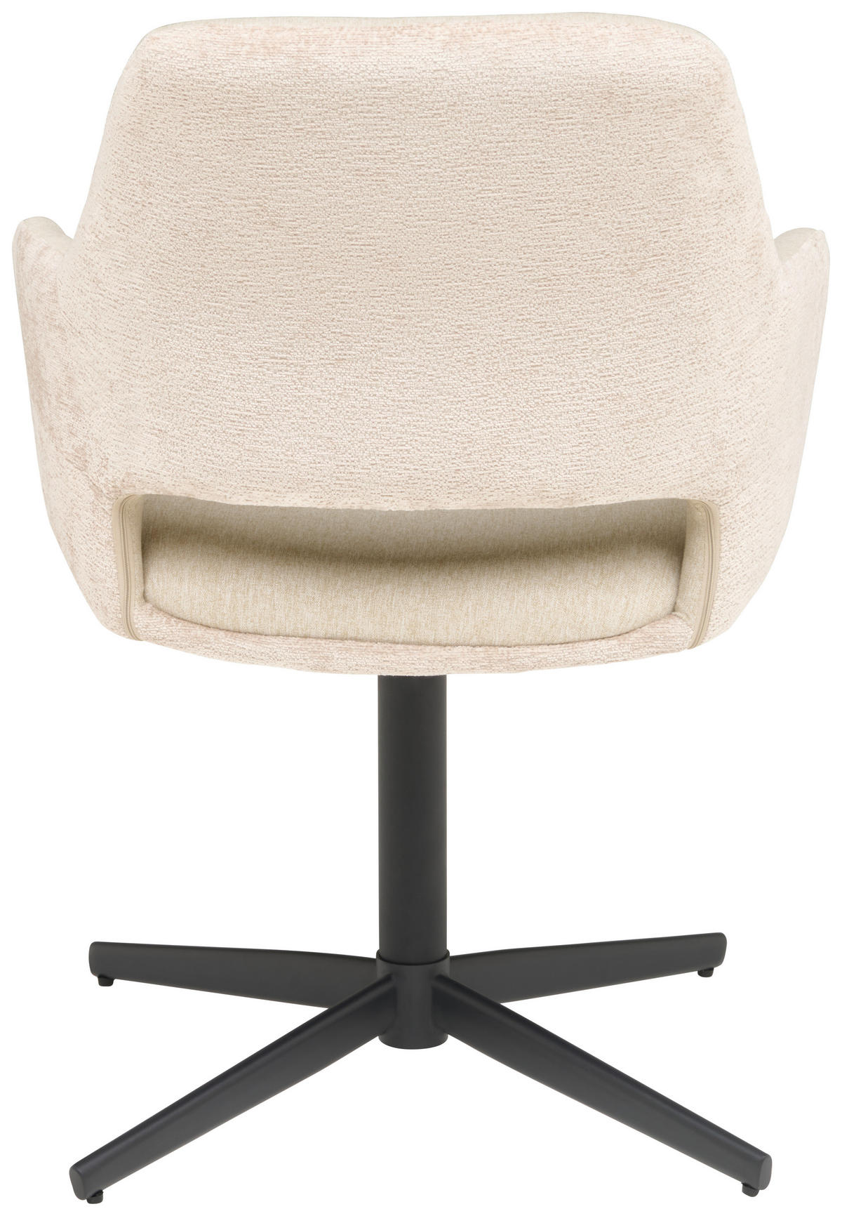ARMLEHNSTUHL  in Eisen Chenille, Leinenoptik  - Beige/Schwarz, KONVENTIONELL, Textil/Metall (61/85/63cm) - MID.YOU