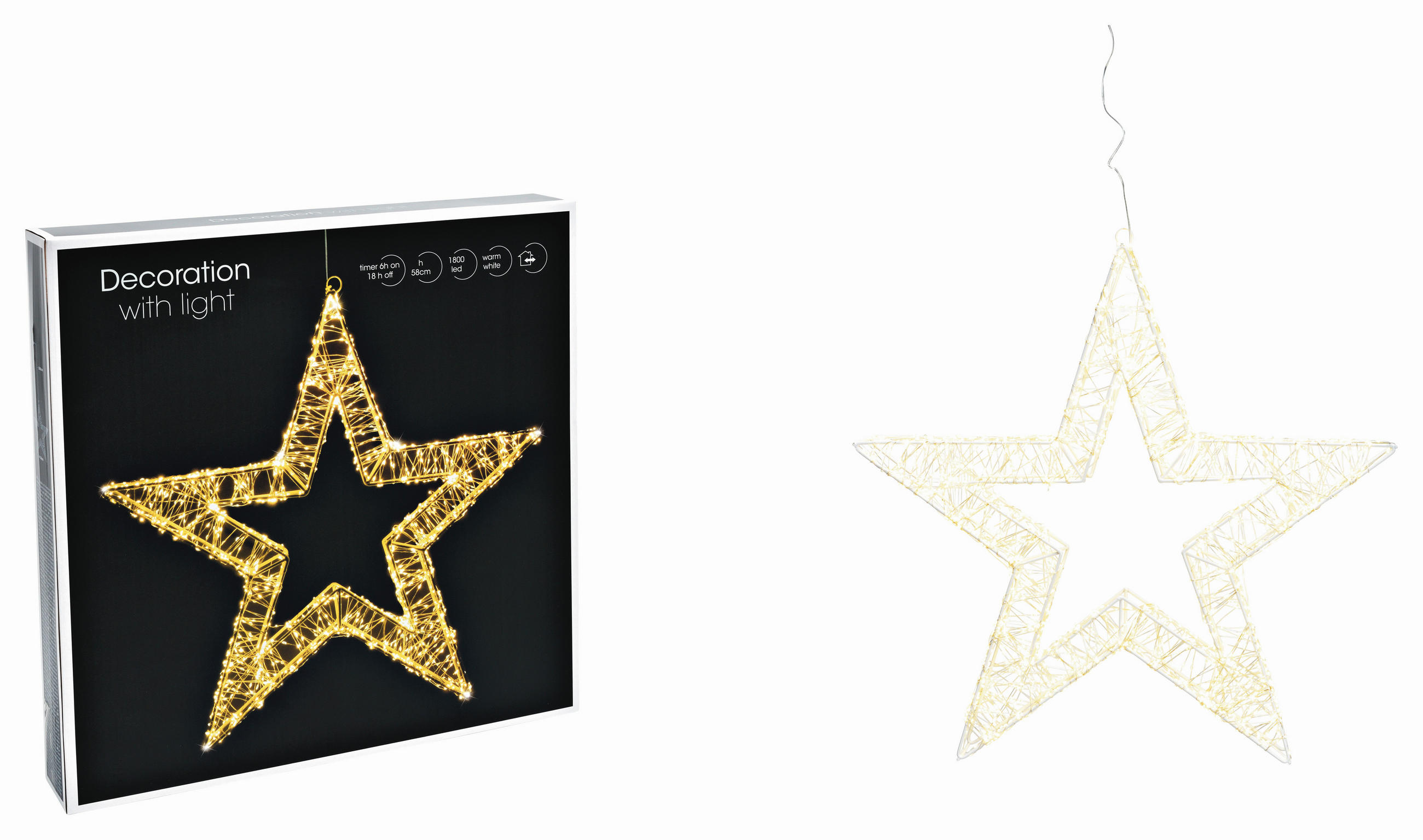 DEKOSTERN  - Weiß, Basics, Kunststoff (58,0/58,0/8,0cm) - X-Mas