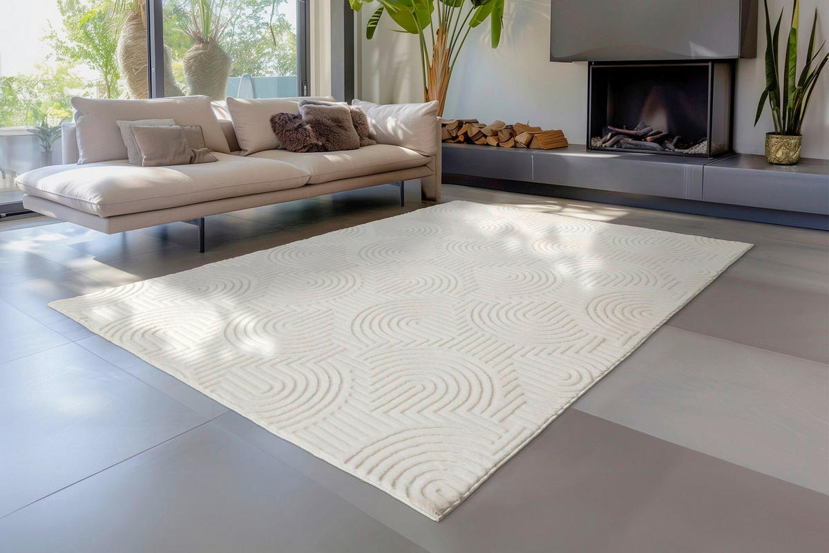 FLACHWEBETEPPICH  Wohnzimmer 120/170 cm Creme rechteckig  - Creme, Basics, Textil (120/170cm) - Kayoom