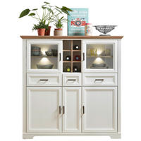 HIGHBOARD Muscat  in 143/150/42 cm  - Eichefarben/Weiß, ROMANTIK / LANDHAUS, Holzwerkstoff/Metall (143/150/42cm) - Livetastic