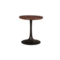 BEISTELLTISCH 40/40/42 cm Mangoholz massiv Braun, Schwarz rund  - Schwarz/Braun, Design, Holz/Metall (40/40/42cm) - MID.YOU