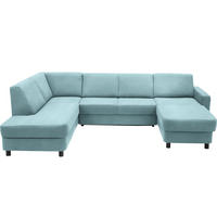 WOHNLANDSCHAFT  in Webstoff Türkis  - Türkis/Schwarz, Design, Holz/Textil (198/296/165cm) - Xora