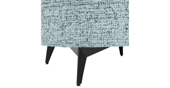HOCKER Chenille Türkis  - Türkis/Schwarz, ROMANTIK / LANDHAUS, Textil/Metall (75/50/75cm) - Landscape