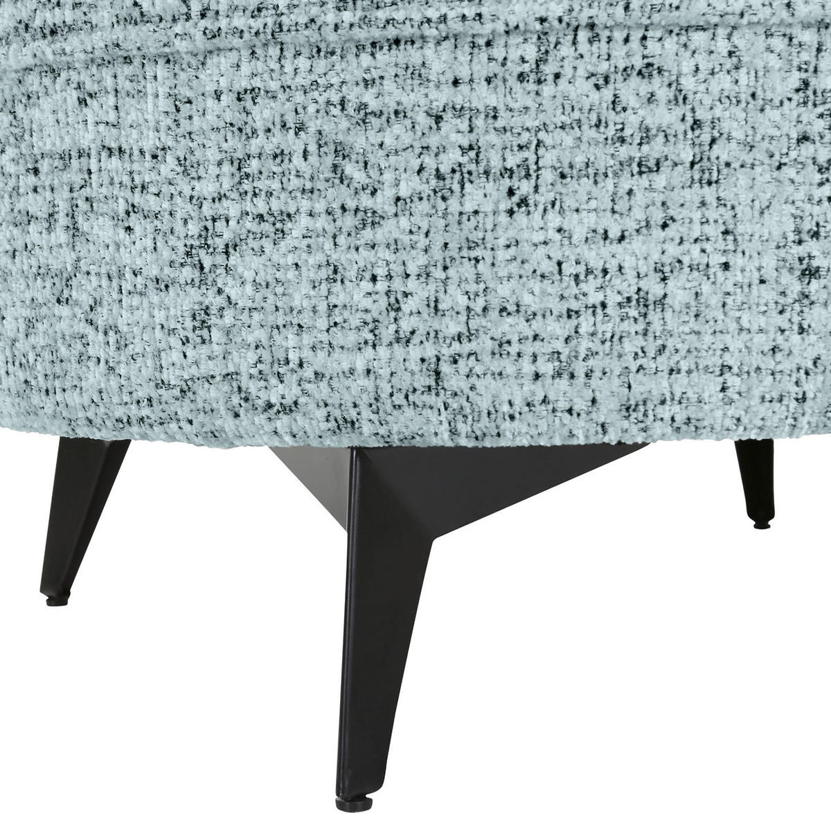 HOCKERTextil Türkis  - Türkis/Schwarz, Romantik / Landhaus, Textil/Metall (75/50/75cm) - Landscape