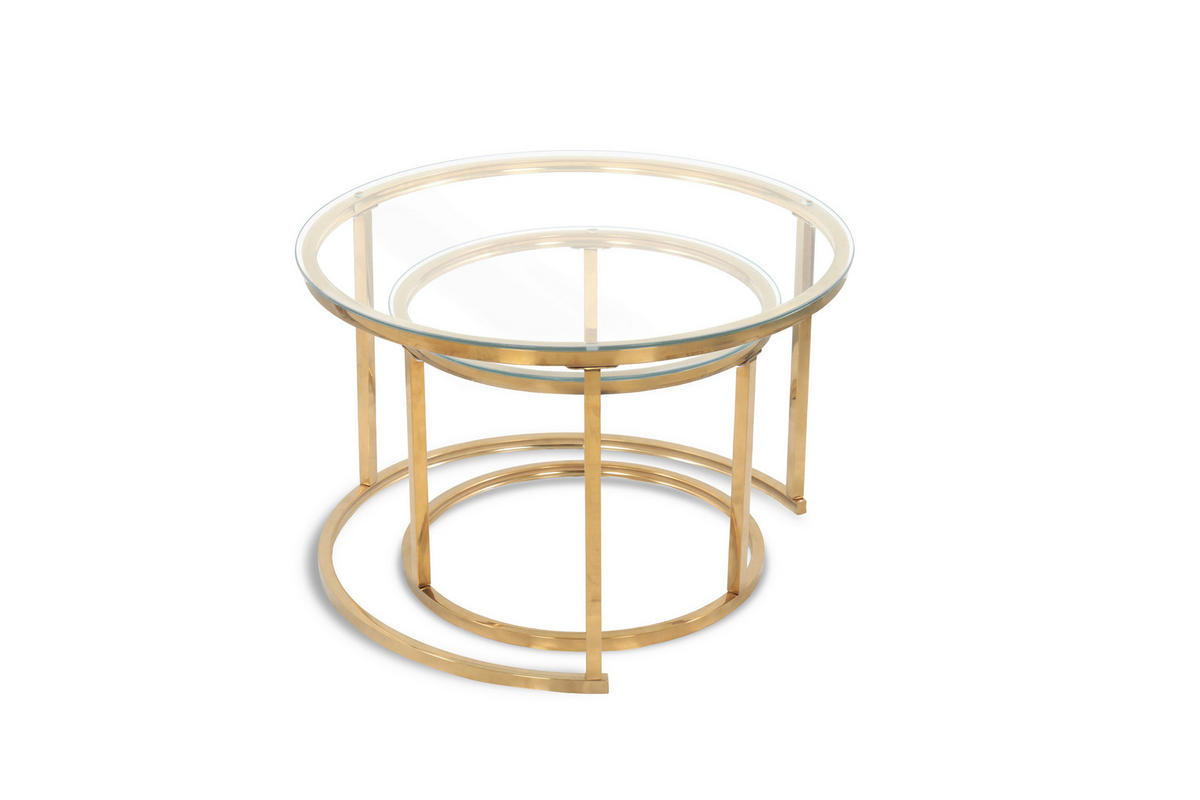 SET KLUB STOLIĆA višebojno, bijela, zlatne boje, prozirno  metal, staklo  - bijela/višebojno, Design, staklo/metal (50-70/50-70/38-45cm) - MID.YOU