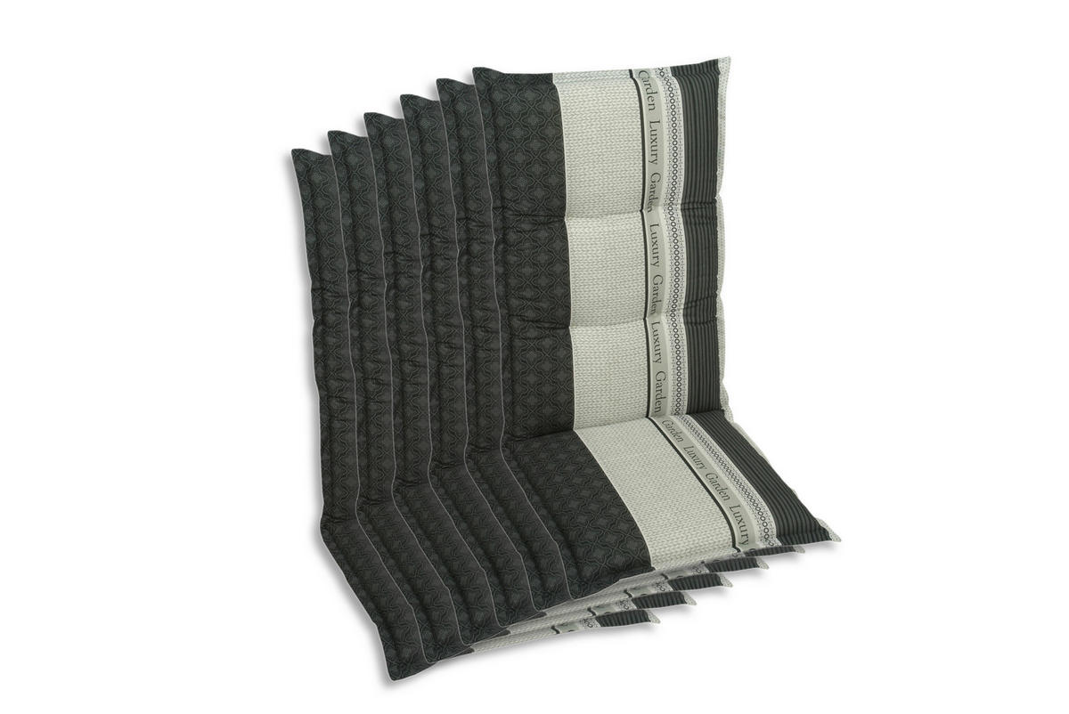 SESSELAUFLAGENSET Schriftzug  - Anthrazit, Basics, Textil (50/7/108cm)