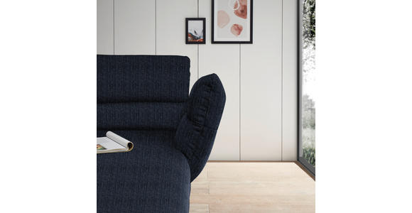 ECKSOFA  in Flachgewebe Dunkelblau  279-327/176-217 cm  - Schwarz/Dunkelblau, Design, Textil/Metall (279-327/176-217cm) - Dieter Knoll
