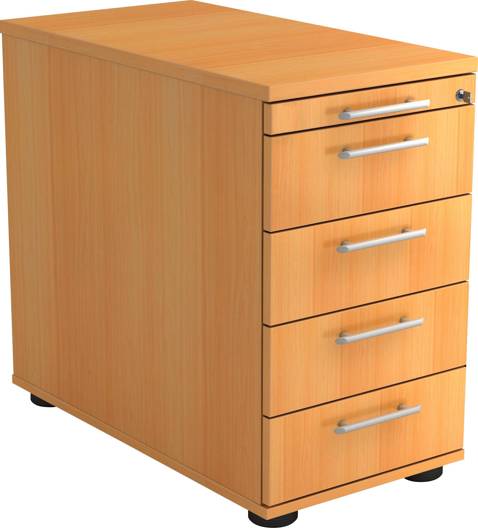 ANSTELLCONTAINER Buchefarben  - Buchefarben/Alufarben, KONVENTIONELL, Holzwerkstoff/Kunststoff (42,8/72-76/80cm) - Venda