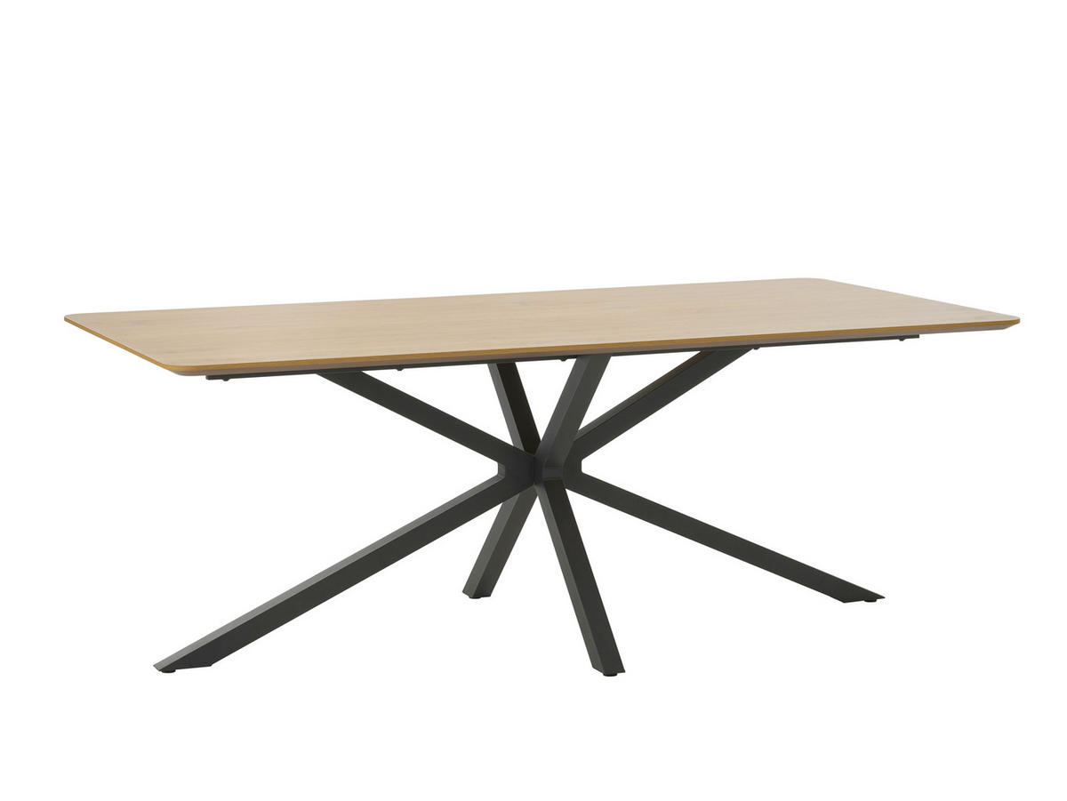 ESSTISCH Eiche rechteckig Naturfarben  - Schwarz/Naturfarben, MODERN, Holz (200/75/100cm) - Livetastic