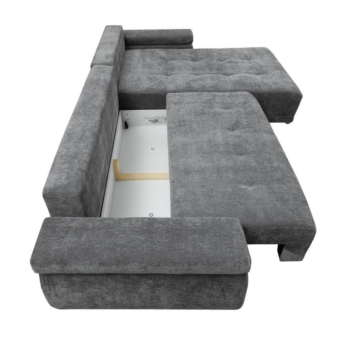 Colțar, textil, gri - gri, Design, textil (315/85/204cm) - Carryhome