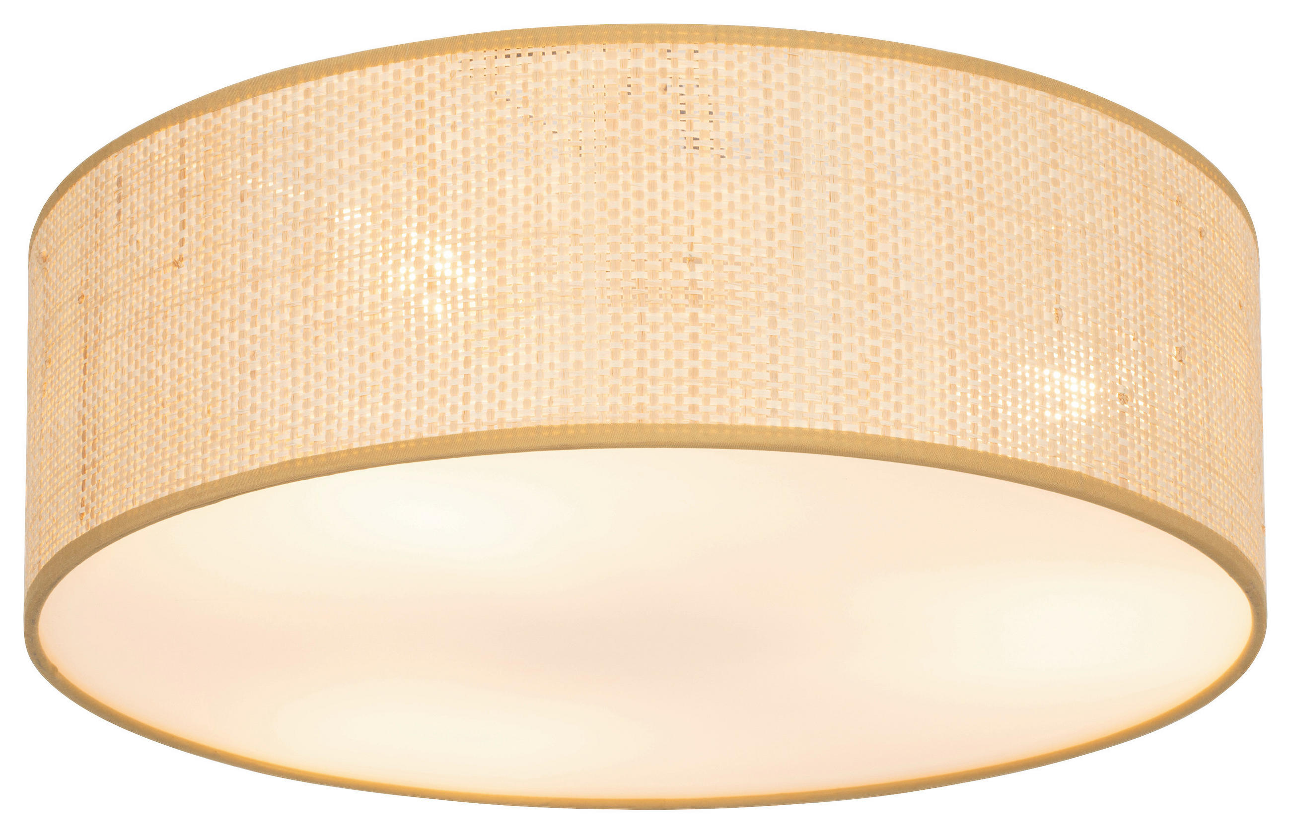 DECKENLEUCHTE 40/15.5 cm   - Naturfarben/Weiß, Design, Naturmaterialien/Kunststoff (40/15.5cm) - Collet's Monde