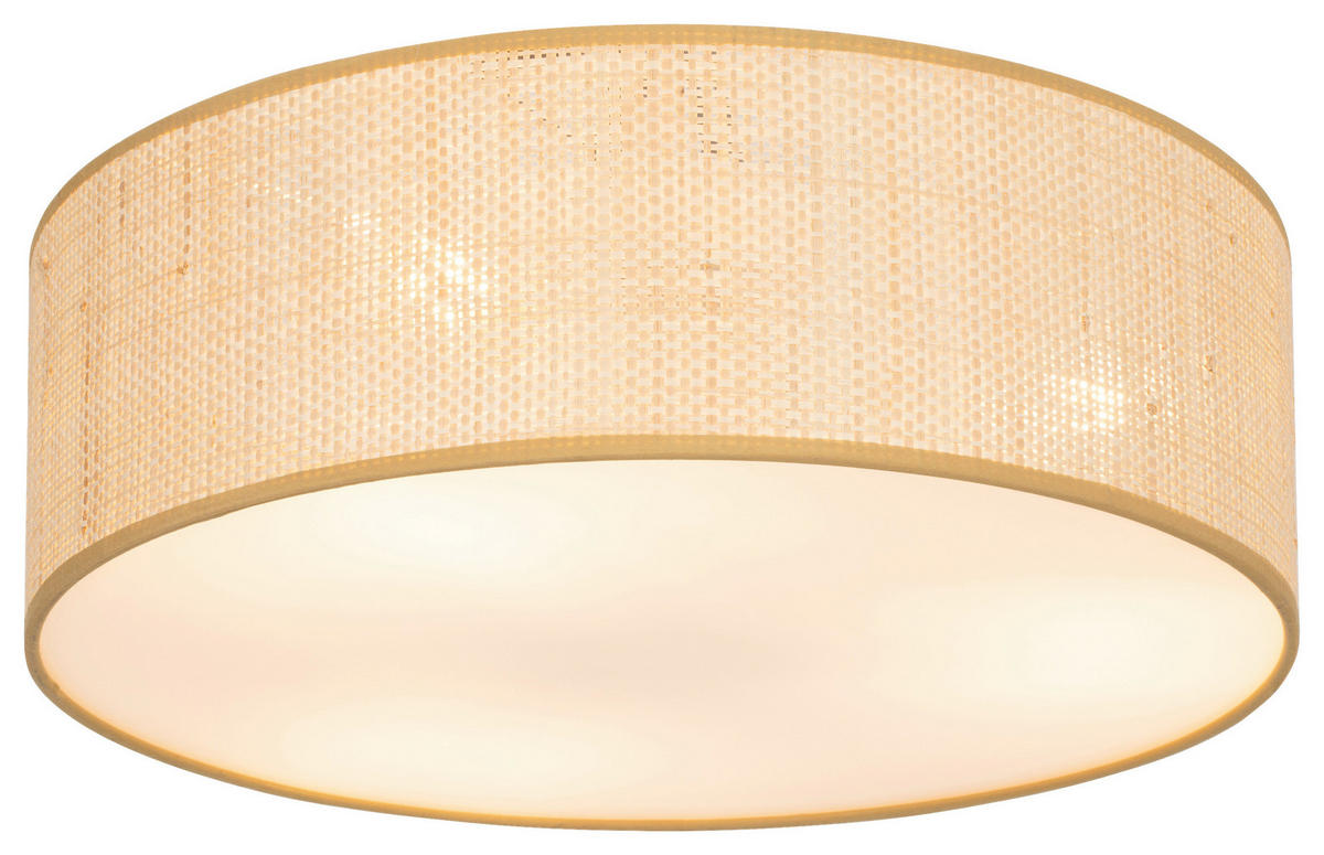 DECKENLEUCHTE 40/15.5 cm   - Naturfarben/Weiß, Design, Naturmaterialien/Kunststoff (40/15.5cm) - Collet's Monde