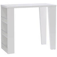 Bartisch Lyon 120x107x60 cm rechteckig Weiß Hochglanz  - Weiß Hochglanz, KONVENTIONELL, Holzwerkstoff/Metall (120/107/60cm)