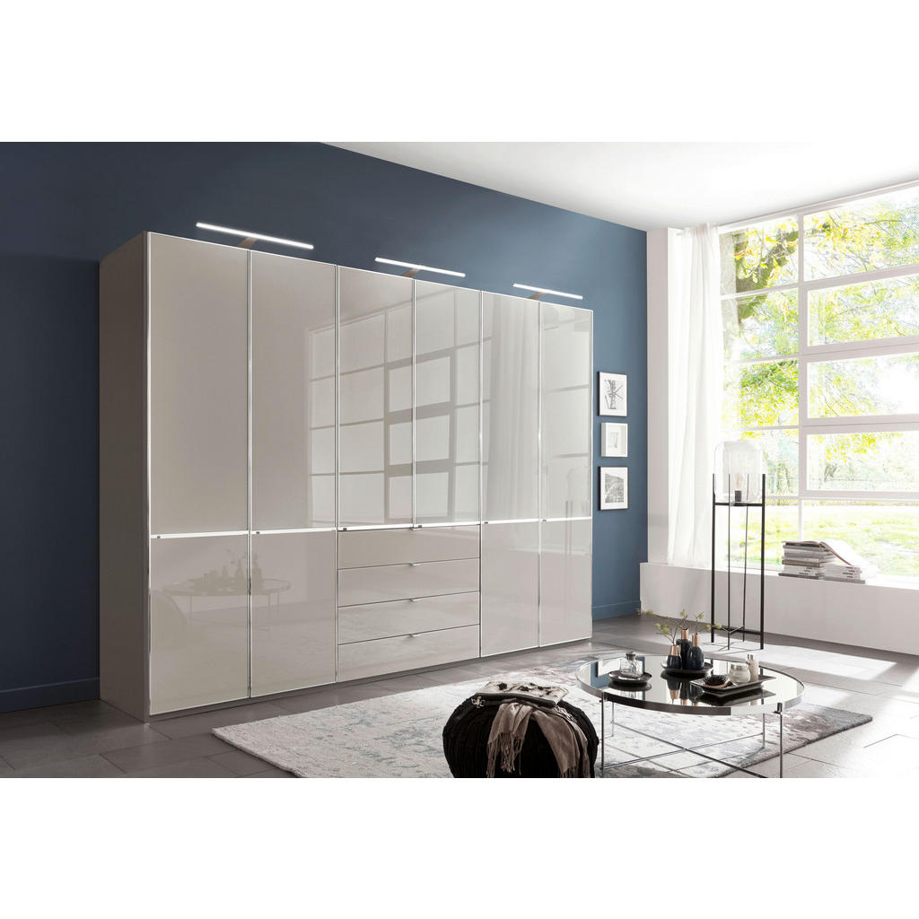 Thumbnail - Novel Drehtürenschrank, Grau, Dunkelgrau, Metall, 6 Fächer, 4 Schubladen, 300x216x58 cm, ISO 9001, Typenauswahl, umfangr...