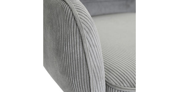 ARMLEHNSTUHL  Stoffauswahl, Sitzfläche 360° drehbar, automatische Rückholfunktion Cord  - Hellgrau/Schwarz, Design, Textil/Metall (60/95/62cm) - Novel