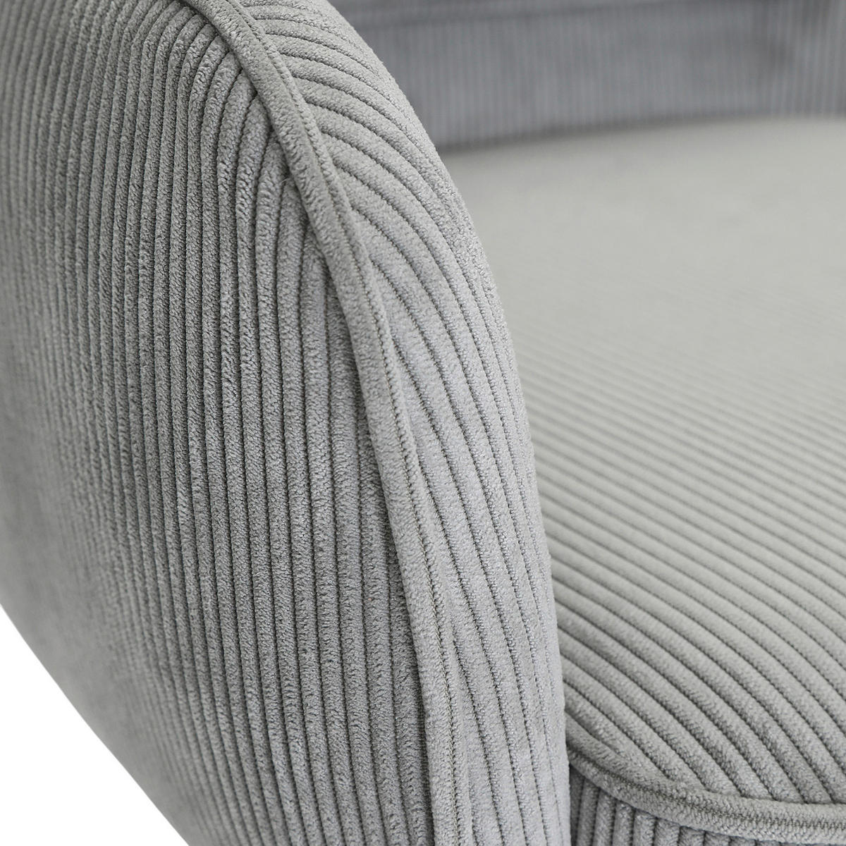 ARMLEHNSTUHL  Stoffauswahl, Sitzfläche 360° drehbar, automatische Rückholfunktion Cord  - Hellgrau/Schwarz, Design, Textil/Metall (60/95/62cm) - Novel