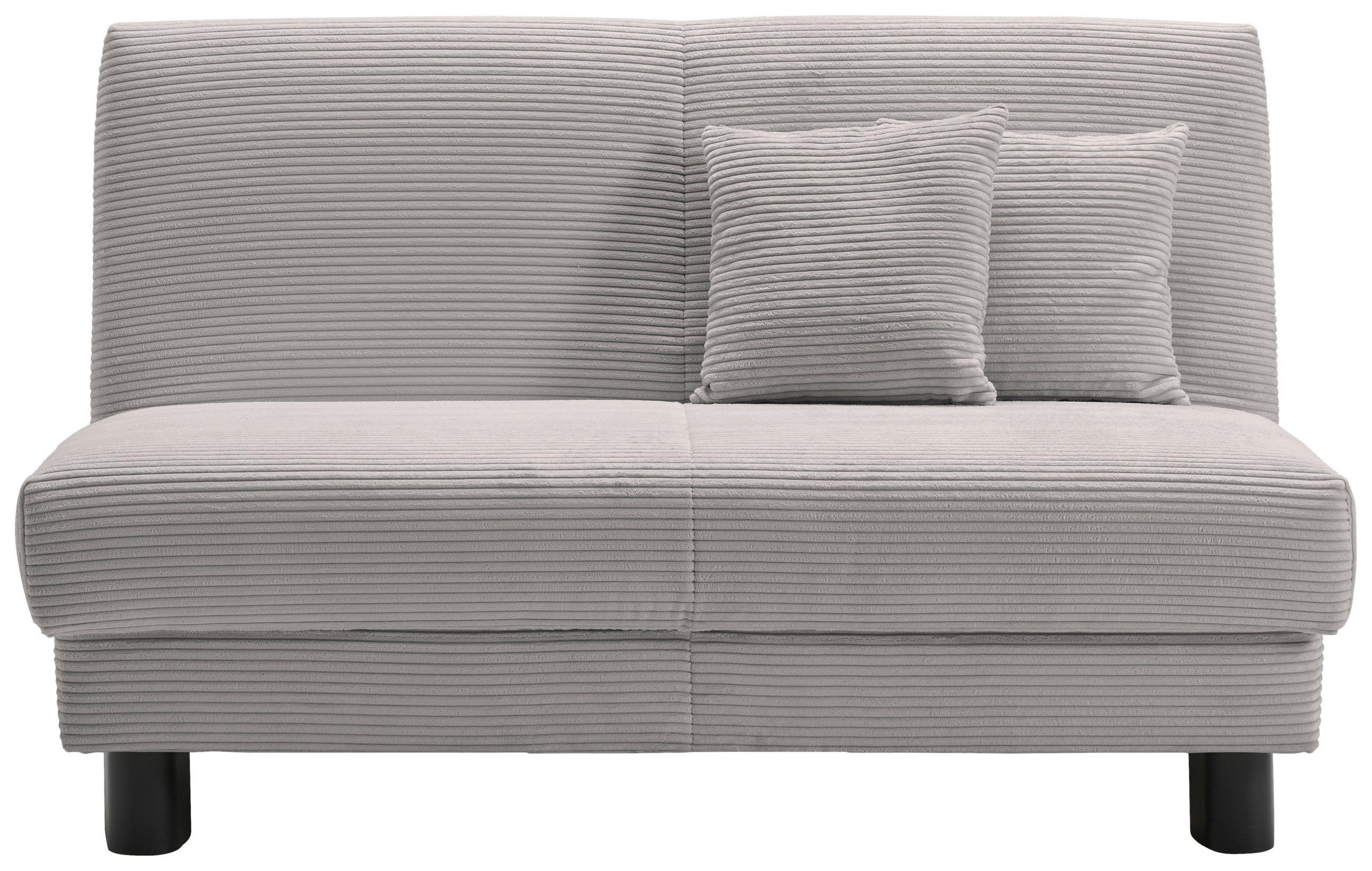 SCHLAFSOFA Cord Hellgrau  - Hellgrau/Schwarz, Design, Textil/Metall (145/85/100cm) - Carryhome