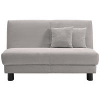 SCHLAFSOFA Cord Hellgrau  - Hellgrau/Schwarz, Design, Textil/Metall (145/85/100cm) - Carryhome
