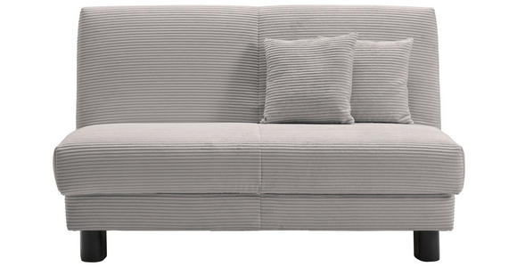 SCHLAFSOFA Cord Hellgrau - Hellgrau/Schwarz, Design, Textil/Metall (145/85/100cm) - Carryhome