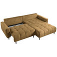 ECKSOFA Honig Chenille  - Schwarz/Honig, KONVENTIONELL, Holz/Textil (266/180cm) - Carryhome