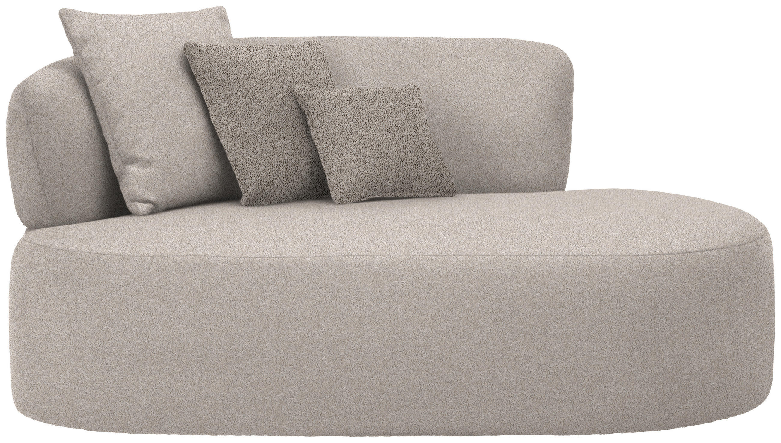 RÉCAMIERE  in Plüsch Greige, Graubraun  - Greige/Graubraun, MODERN, Kunststoff/Textil (166/86/105cm) - Hom`in