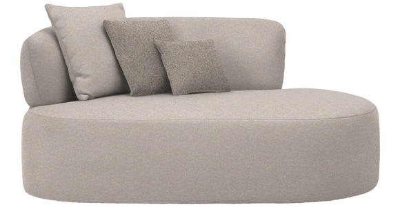 RÉCAMIERE  in Plüsch Greige, Graubraun  - Greige/Graubraun, MODERN, Kunststoff/Textil (166/86/105cm) - Hom`in