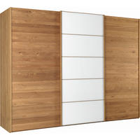 SCHWEBETÜRENSCHRANK 300/217/67 cm 3-türig Weiß, Eichefarben  - Eichefarben/Weiß, Design, Glas/Holz (300/217/67cm) - Linea Natura