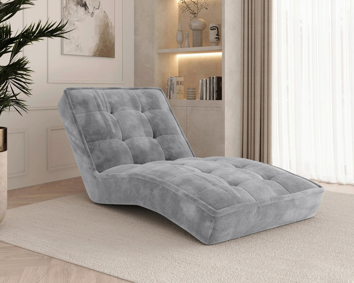 RELAXLIEGE Chenille Hellgrau  - Hellgrau/Schwarz, MODERN, Kunststoff/Textil (73/79/170cm) - Milino