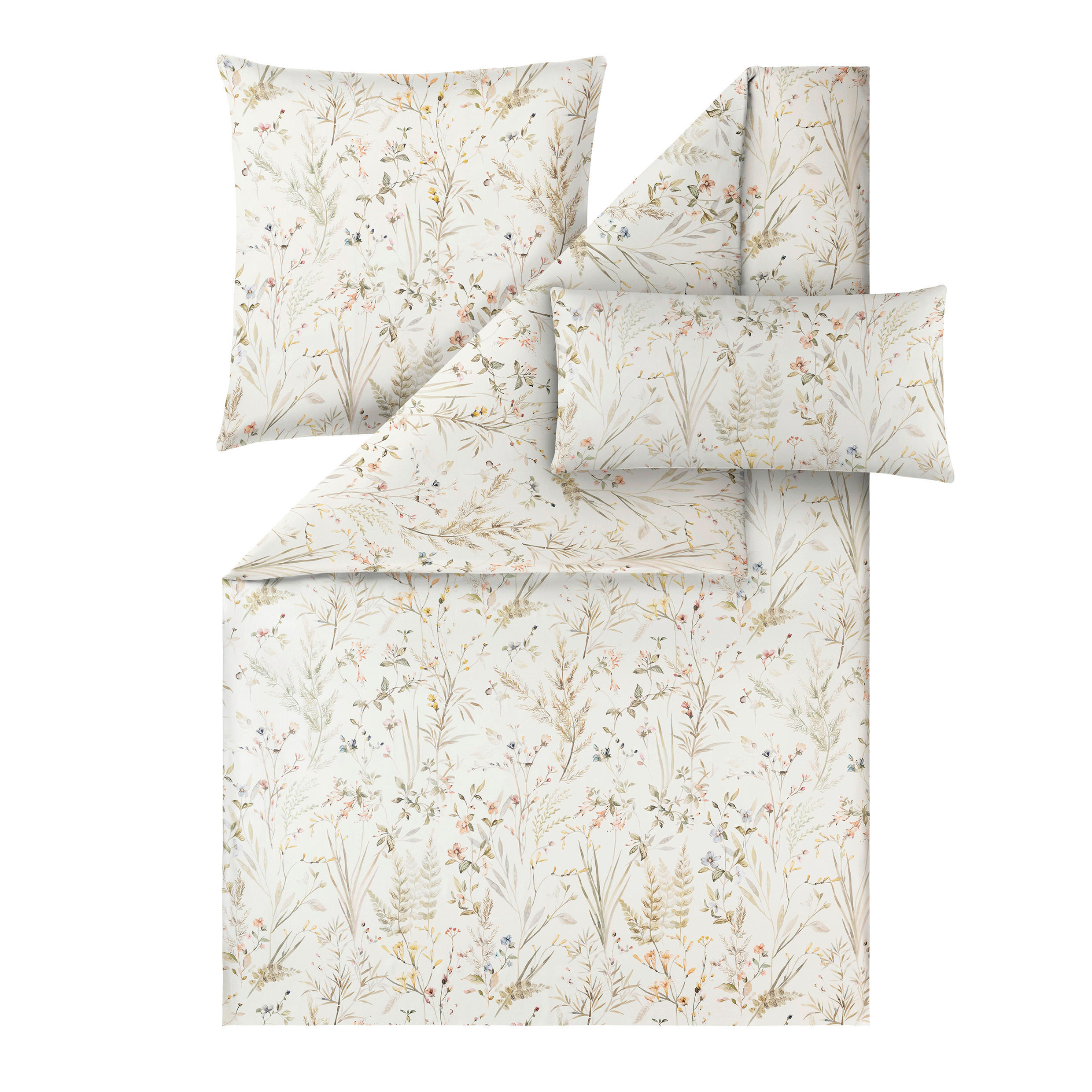 BETTWÄSCHE 3-teilig Atelier Makosatin 135/200 cm  - Grün, Design, Textil (135/200cm) - Estella