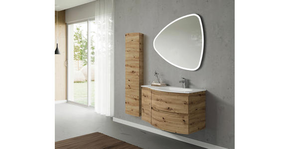 BADEZIMMER 4-teilig  in 105 cm  - Eiche Artisan/Weiß, Natur, Holzwerkstoff/Stein (105cm) - Voleo