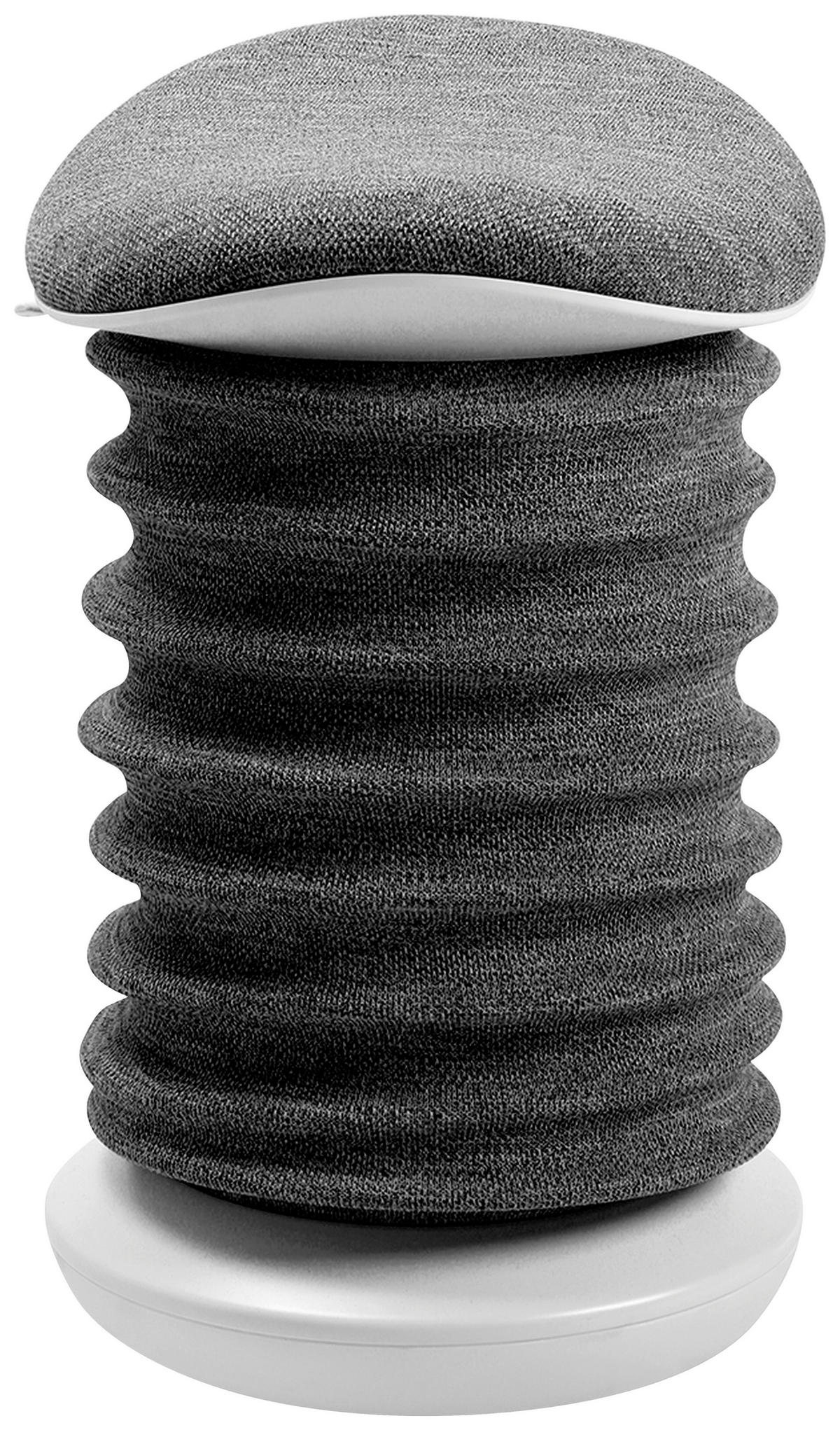 BÜROHOCKER Weiß, Grau  - Weiß/Grau, Design, Kunststoff/Textil (37,5/53-64/36cm) - Topstar