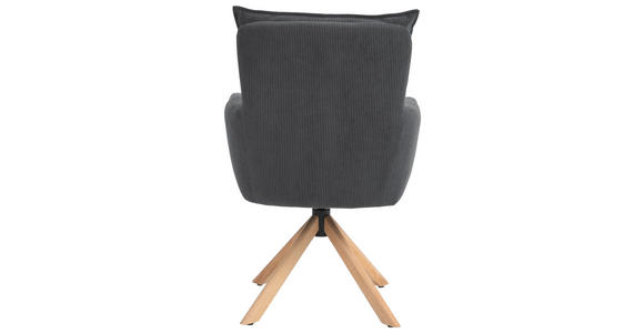 ARMLEHNSTUHL in Cord - Anthrazit/Buchefarben, Design, Holz/Textil (60/95/67cm) - Novel