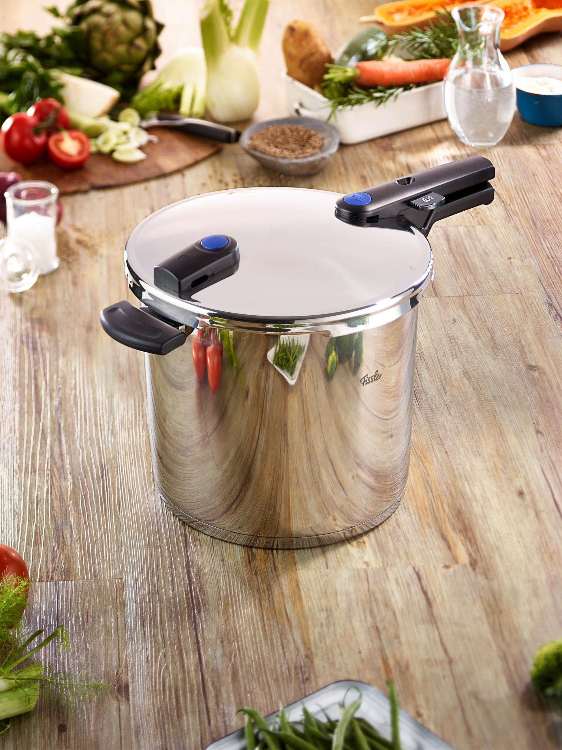 SCHNELLKOCHTOPF VITAQUICK 10 L  - Silberfarben, Basics, Metall (26cm) - Fissler
