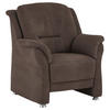 SESSEL in Mikrofaser Graubraun  - Graubraun/Beige, Konventionell, Textil/Metall (90/100/92cm) - Beldomo Comfort