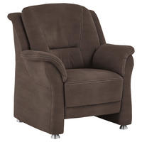 SESSEL in Mikrofaser Graubraun  - Graubraun/Beige, Konventionell, Textil/Metall (90/100/92cm) - Beldomo Comfort