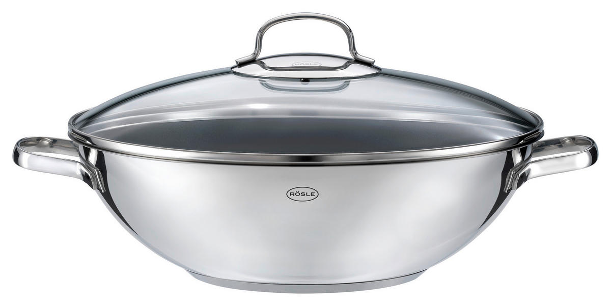 WOK, 32 cm  - farba ušľachtilej ocele, Basics, kov (32cm) - Rösle