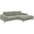 ECKSOFA Grau Feincord  - Schwarz/Grau, Design, Textil/Metall (293/207cm) - Dieter Knoll