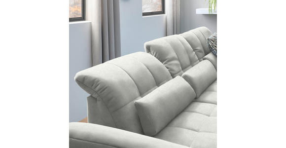 ECKSOFA  in Flachgewebe Weiß  341/204 cm  - Schwarz/Weiß, Design, Textil/Metall (341/204cm) - Xora