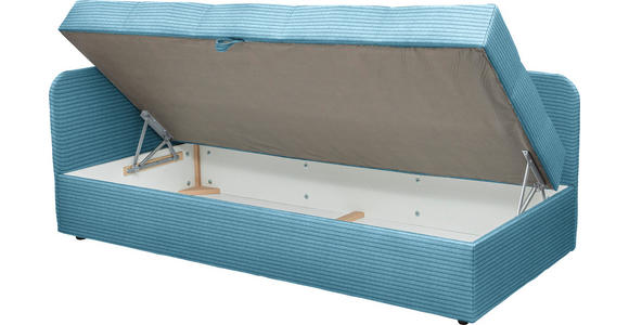 LIEGE  in Cord Blau  - Blau/Schwarz, Basics, Kunststoff/Textil (95/90/205cm) - Xora