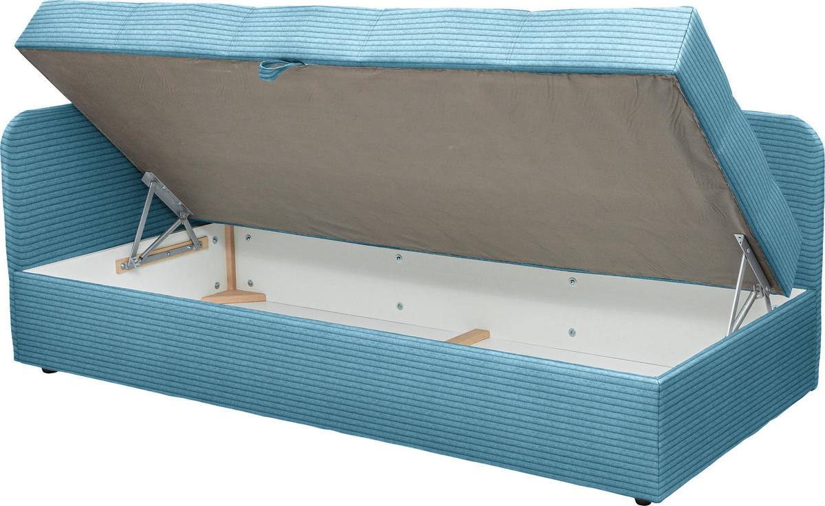 LIEGE  in Cord Blau  - Blau/Schwarz, Basics, Kunststoff/Textil (95/90/205cm) - Xora