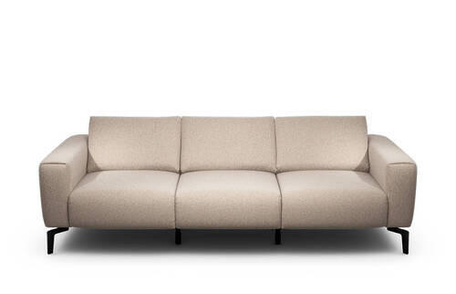 3-SITZER-SOFA in Chenille Sandfarben  - Sandfarben/Schwarz, Design, Textil/Metall (250/86/86-94cm) - SENSOO