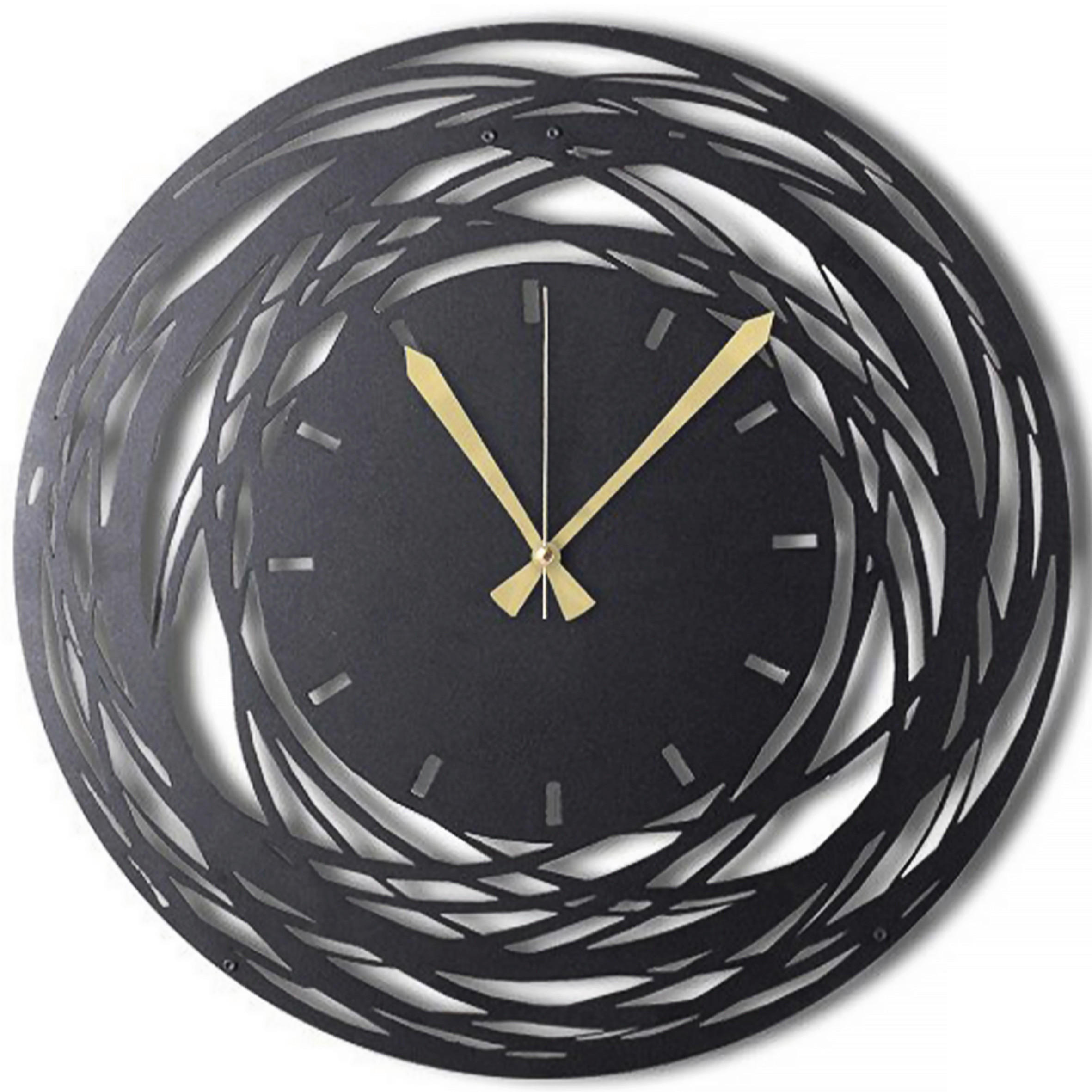 WANDUHR Schwarz 70/70/0,2 cm  - Schwarz, LIFESTYLE, Metall (70/70/0,2cm)
