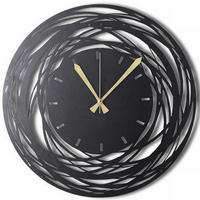 WANDUHR Schwarz 70/70/0,2 cm  - Schwarz, LIFESTYLE, Metall (70/70/0,2cm)