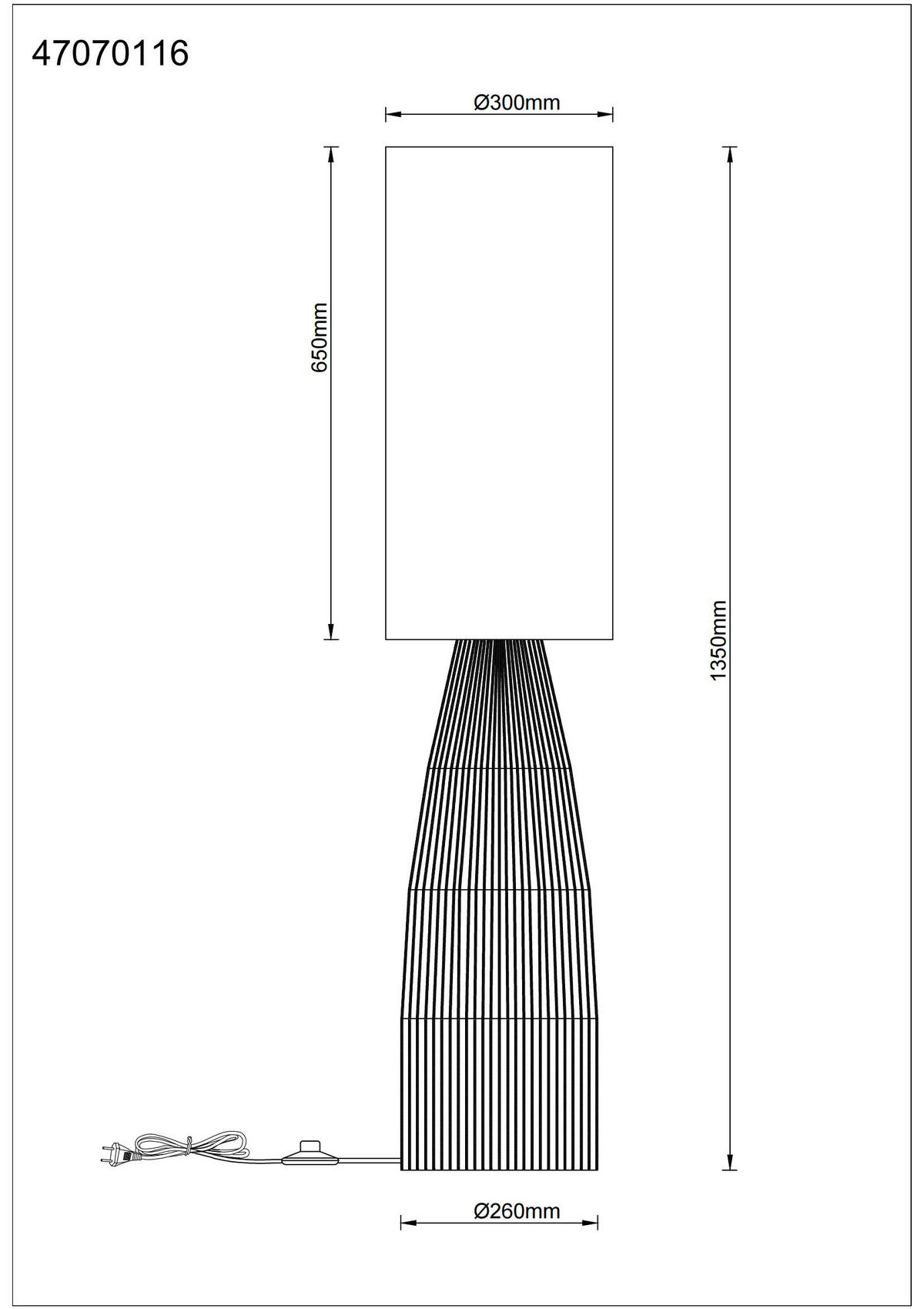 STEHLEUCHTE 30/135 cm    - Schwarz/Braun, Trend, Papier/Textil (30/135cm) - Novel