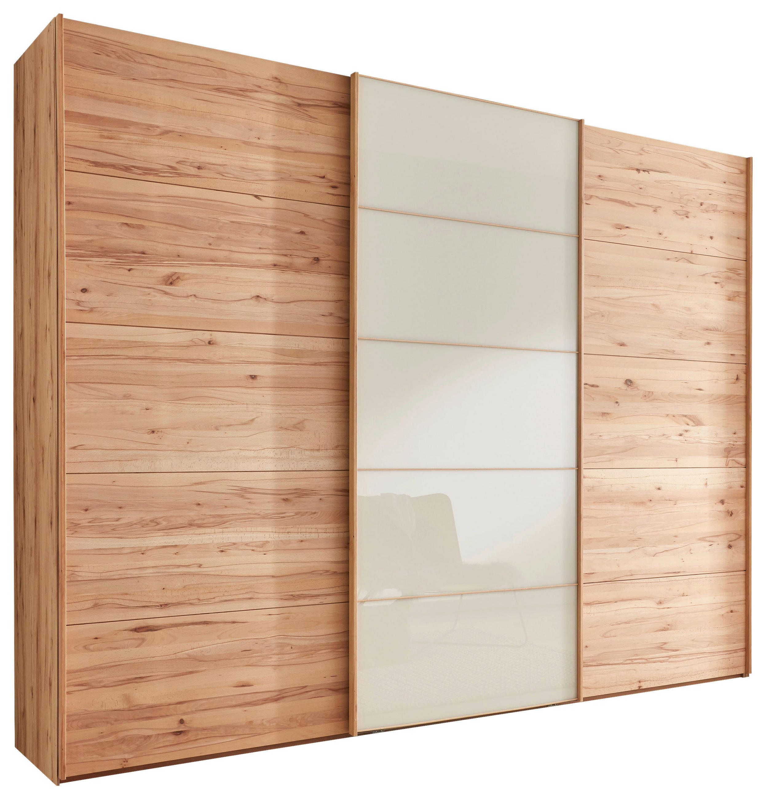 FÜGGESZTETT TOLÓAJTÓS SZEKRÉN részben tömörfa bükk bükk, Pezsgő  - Pezsgő/bükk, Natur, faalapú anyag/Üveg (250/217/67cm) - Linea Natura