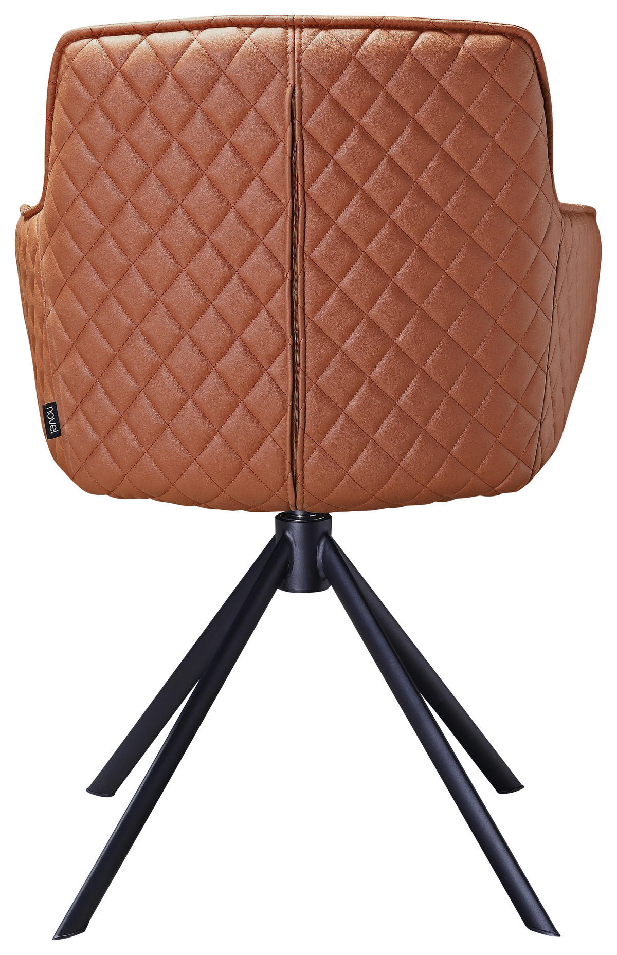 ARMLEHNSTUHL  in Eisen Mikrofaser  - Cognac/Schwarz, Design, Textil/Metall (60,5/83,5/62,5cm) - Novel