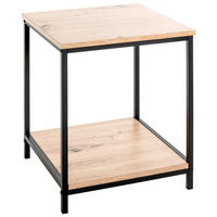 BEISTELLTISCH 40/40/50 cm Schwarz, Eichefarben quadratisch  - Eichefarben/Schwarz, Design, Holzwerkstoff/Metall (40/40/50cm)