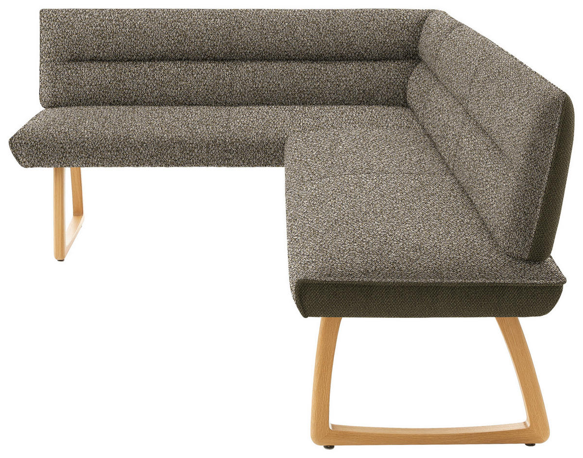 ECKBANK in Textil Olivgrün  - Eichefarben/Olivgrün, Design, Holz/Textil (162/237cm) - Koinor