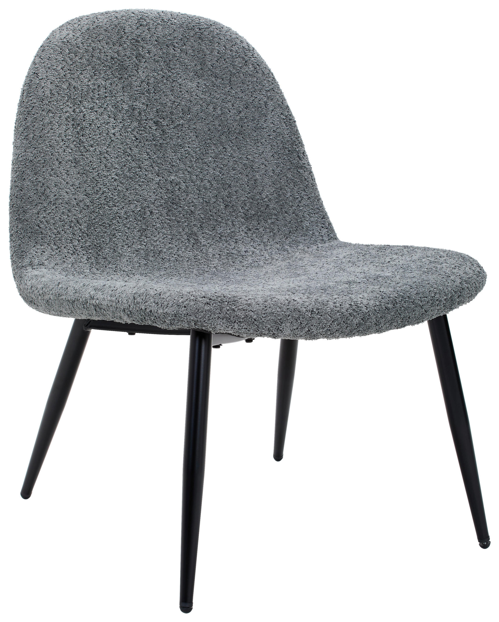 SESSEL Bouclé Grau, Schwarz    - Schwarz/Grau, Design, Holz/Textil (63/82/74cm) - Livetastic