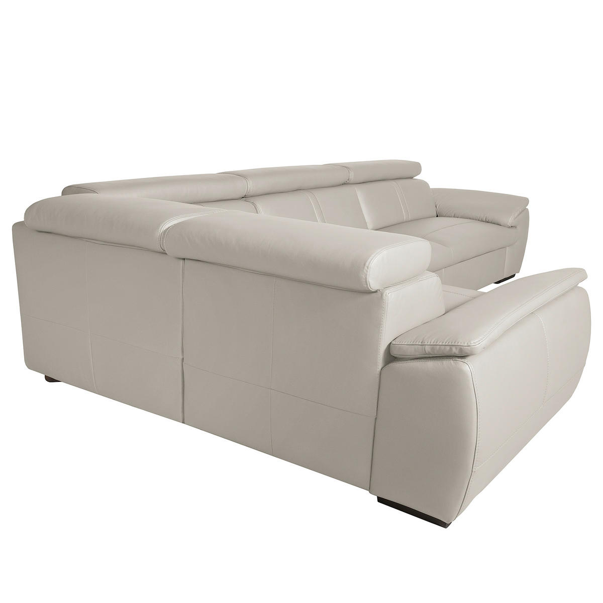 ECKSOFA  in Echtleder Platinfarben  193/265 cm  - Platinfarben/Wengefarben, Design, Leder/Holz (193/265cm) - Livetastic